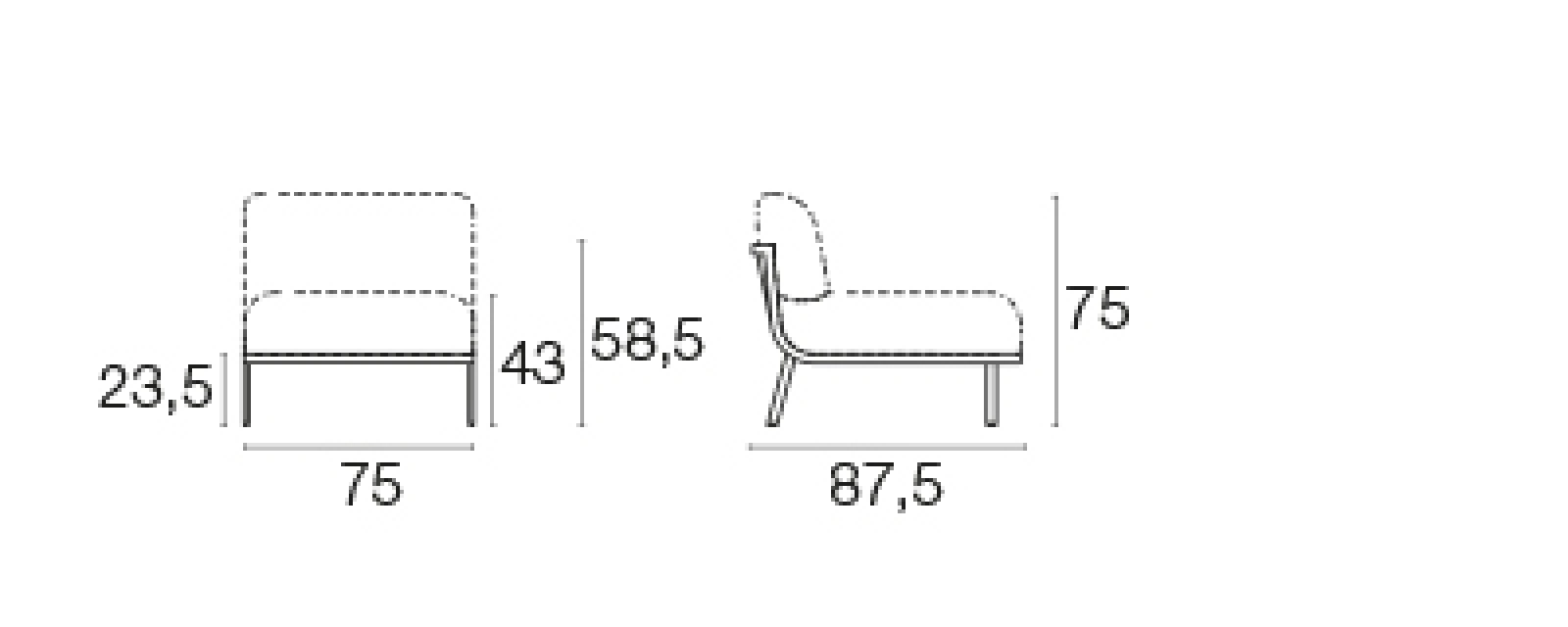 Kreslo bez opierok Cabla