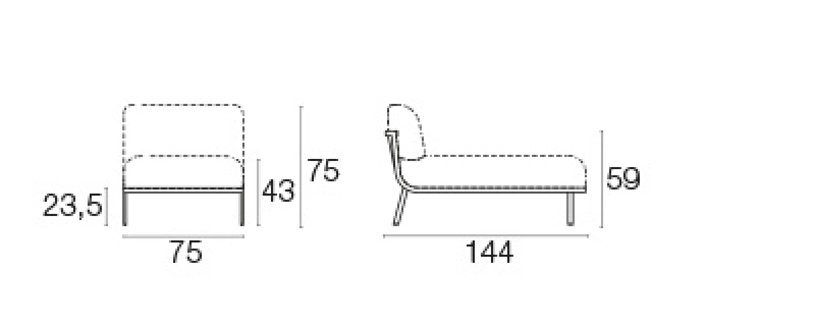 Ležadlo bez operadiel Cabla