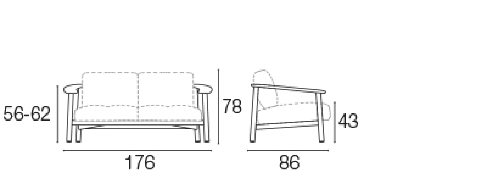 2-miestna sedačka TEAK Twins