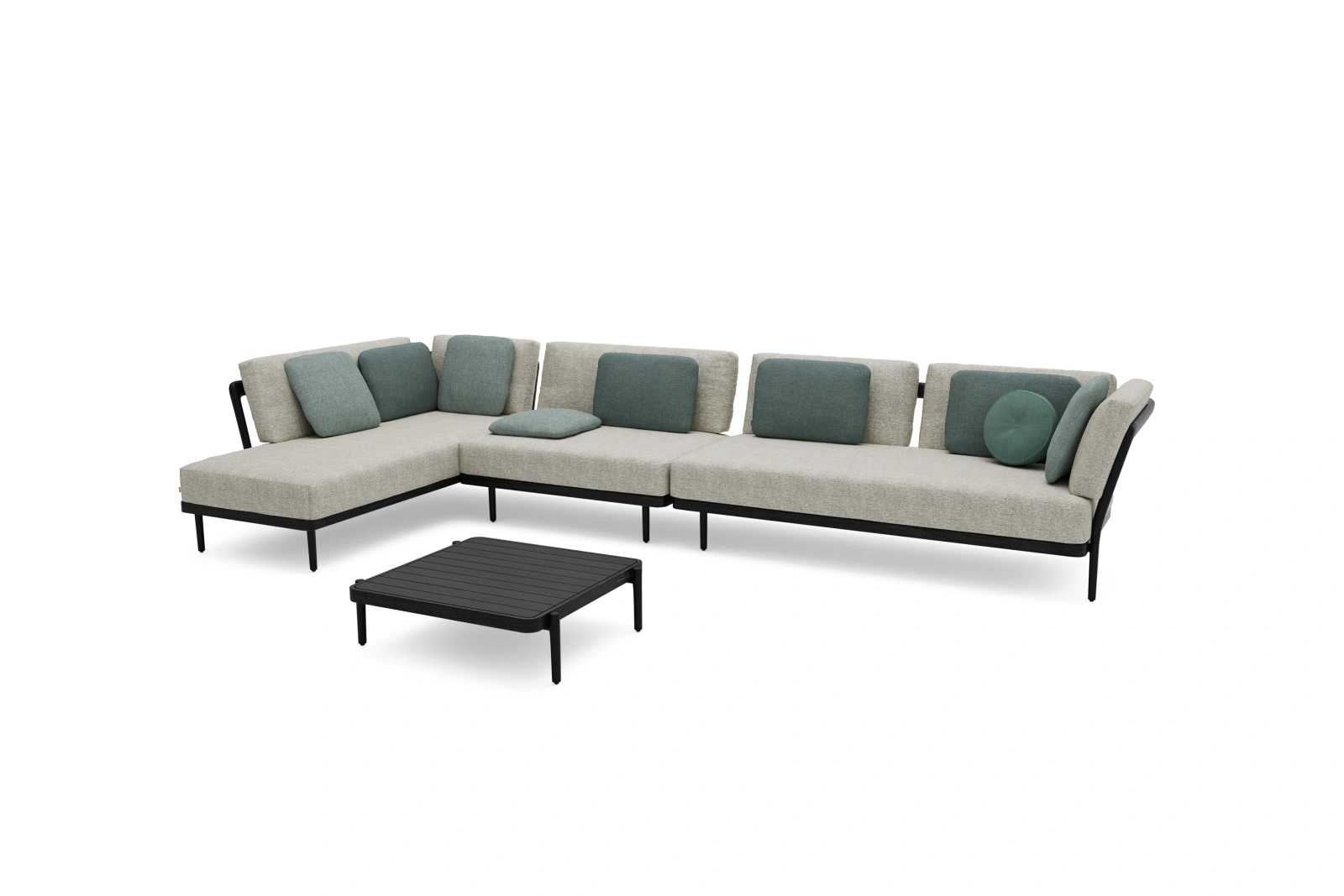 Rohová koncová 2-miestna sedačka pravá FLOWS