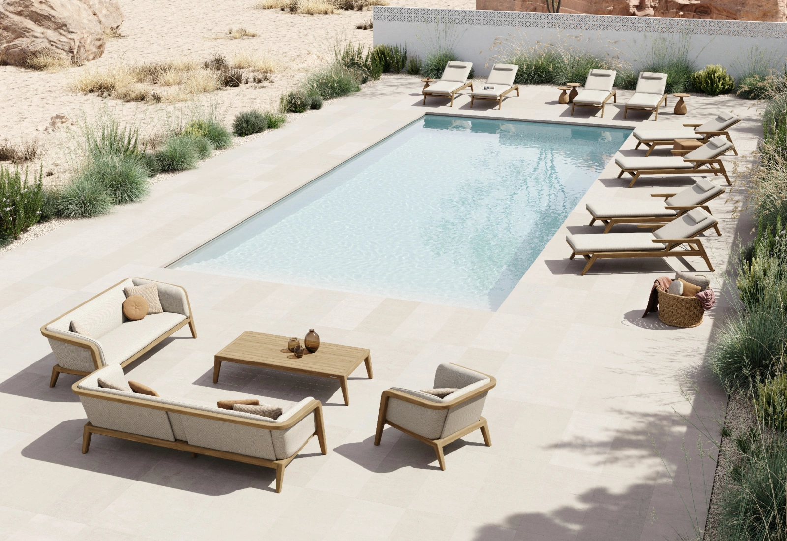 Ležadlo s opierkami celodrevené SUNRISE